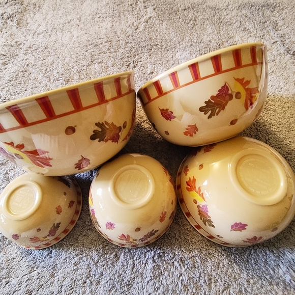 Wonderful Set of Five Melamine Nesting Measuring Cups Autumn leaves Motif - Picture 5 of 7